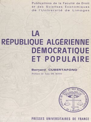cover image of La république algérienne démocratique et populaire